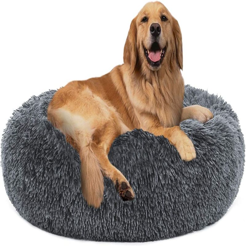 Barkermeow Rundes Plüsch-Donut-Katzen- und Hundebett