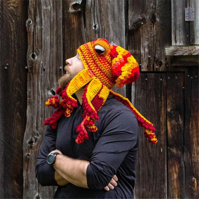 Lustiger gehäkelter Oktopus & Gladiatorhut
