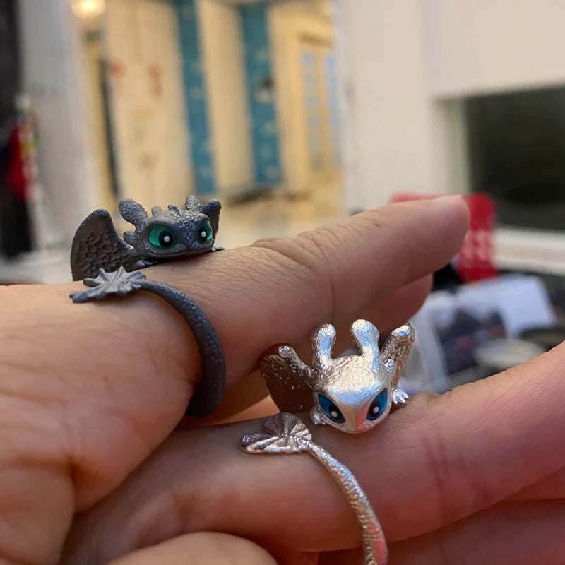 調節可能な歯のないファンタジードラゴンのカップルリング