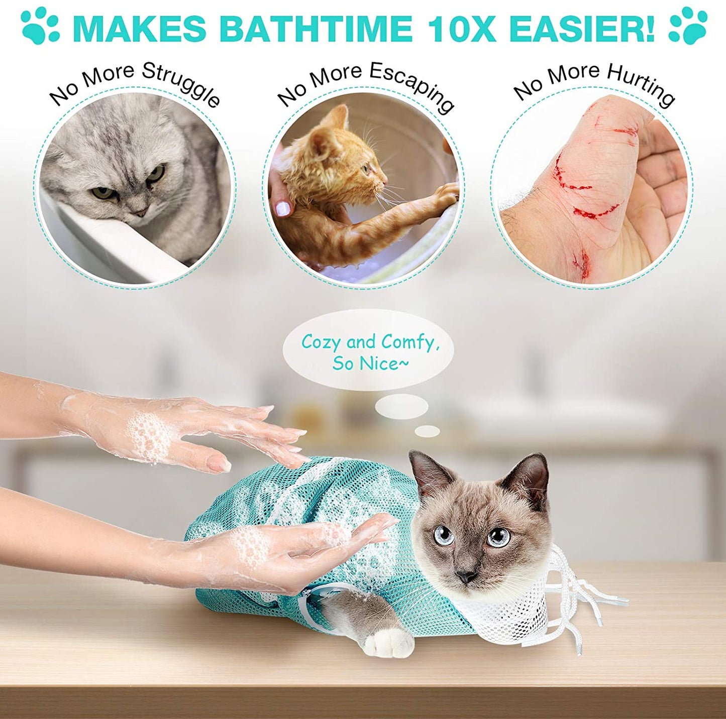 2025 New Cat Shower Grooming Bag