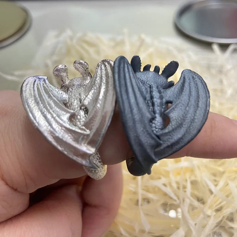 調節可能な歯のないファンタジードラゴンのカップルリング