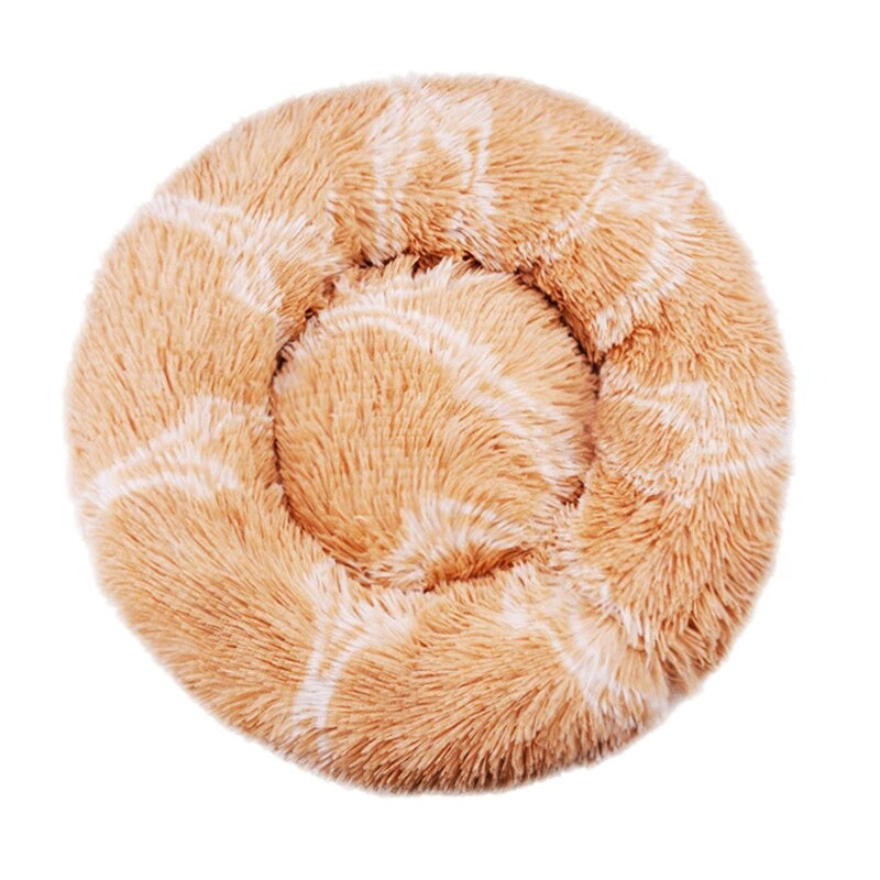 Barkermeow Rundes Plüsch-Donut-Katzen- und Hundebett