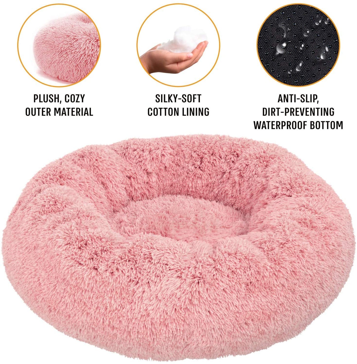 Barkermeow Rundes Plüsch-Donut-Katzen- und Hundebett