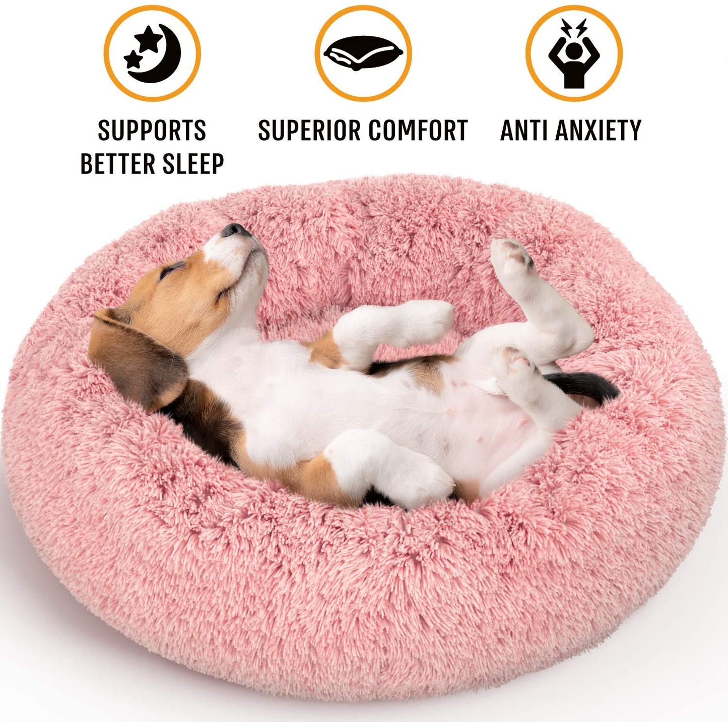 Barkermeow Rundes Plüsch-Donut-Katzen- und Hundebett