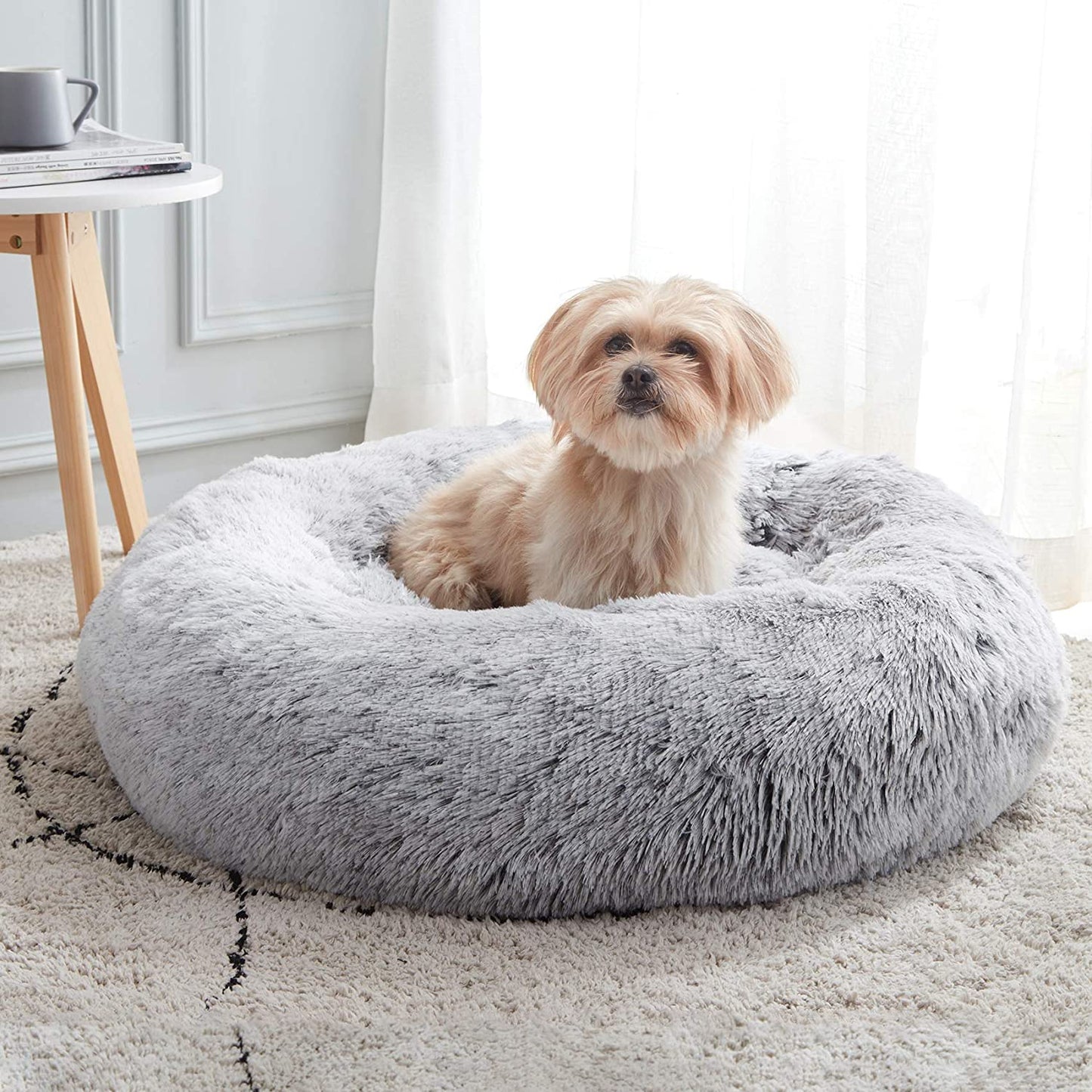 Barkermeow Rundes Plüsch-Donut-Katzen- und Hundebett