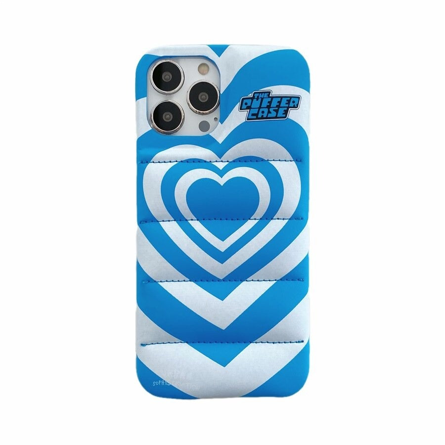 The Puffer Case Pink Blue Heart