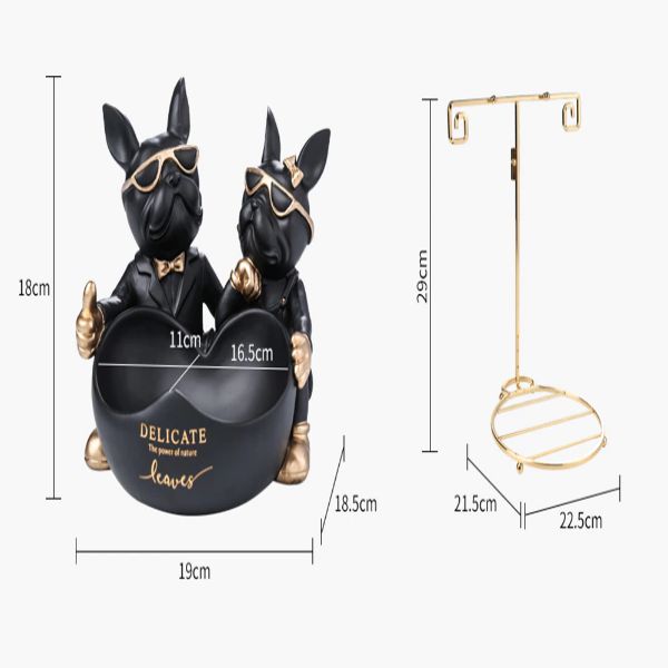 Nordic Twin & Big Mouth French Bulldog Desktop Decoration