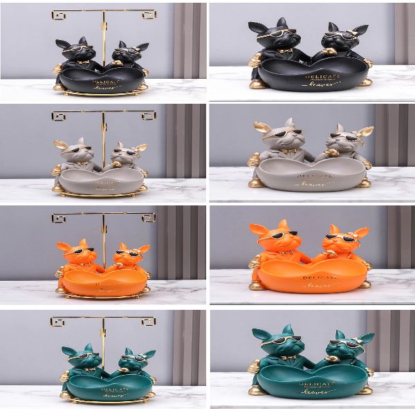 Nordic Twin & Big Mouth French Bulldog Desktop Decoration