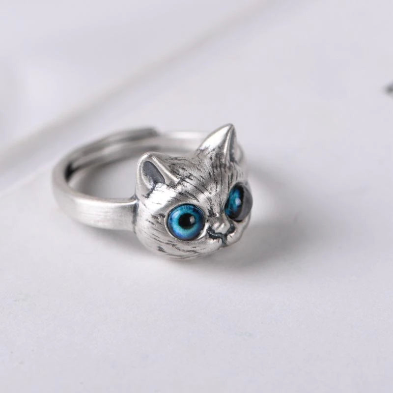 Ring mit Glückskatze, Smiley-Katze und Umarm-Katze