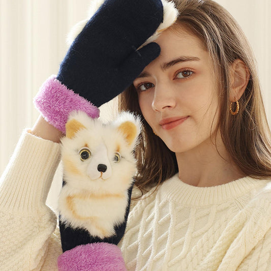 Hand-Knitted Pet Winter Gloves