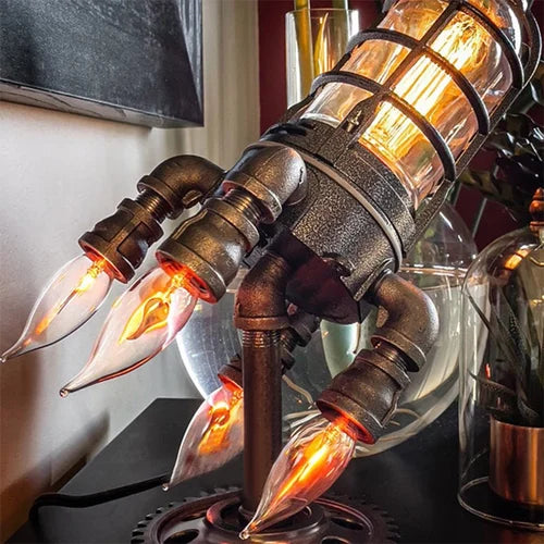 Steampunk-Raketenlampe