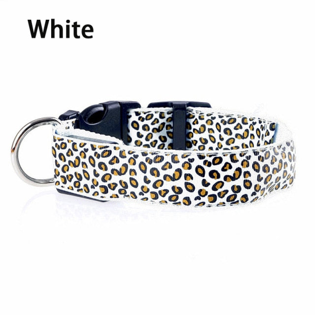 ヒョウ柄 LED 犬用首輪