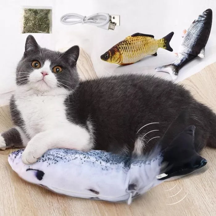 2024 Verbessertes interaktives Katzenspielzeug mit zappelndem Fisch