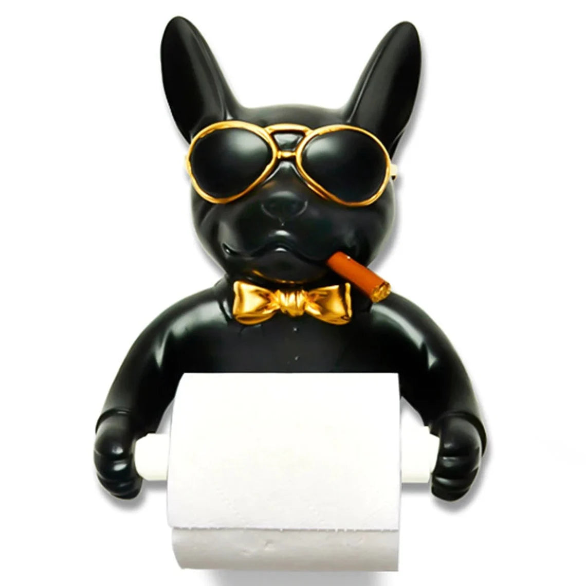 Handgemachter Toilettenpapierhalter mit Hund als Deko