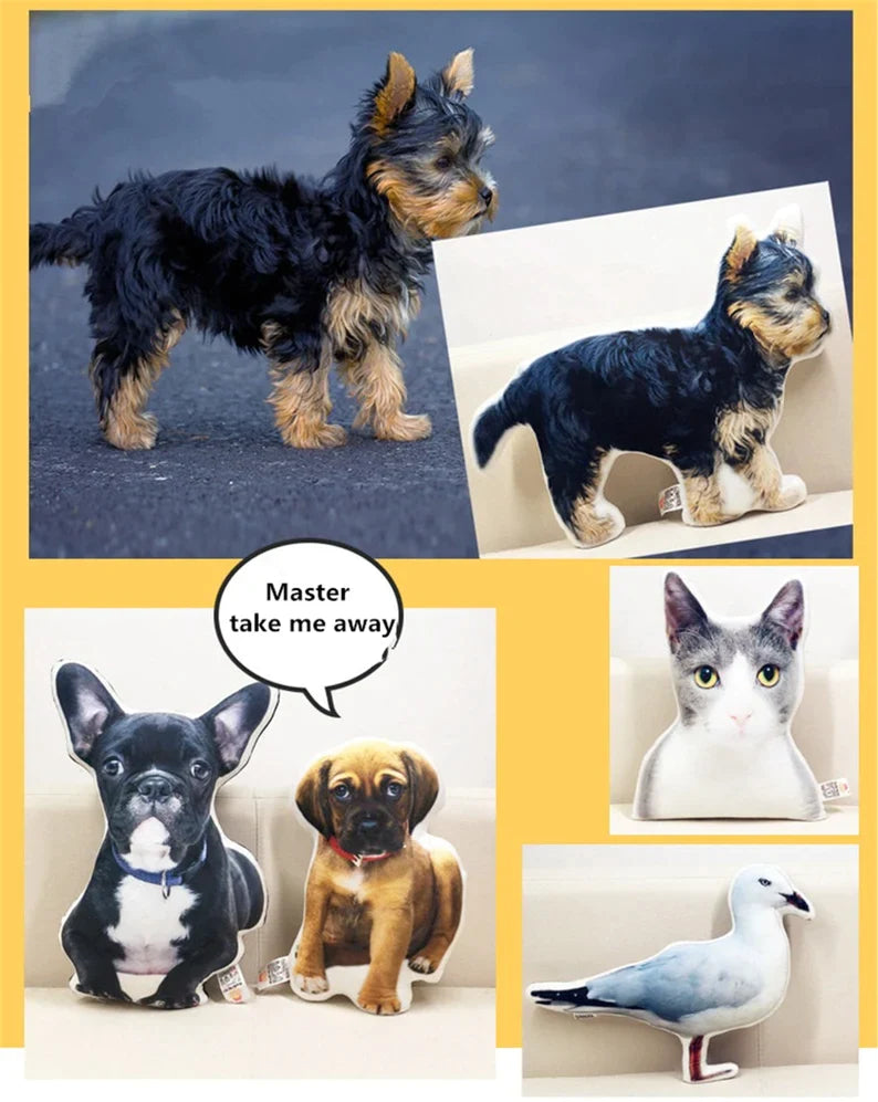 Personalisiertes Haustier 3D Portrait Plüschkissen