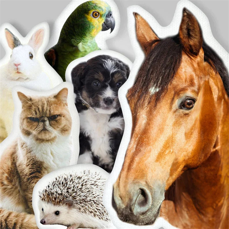 Personalisiertes Haustier 3D Portrait Plüschkissen