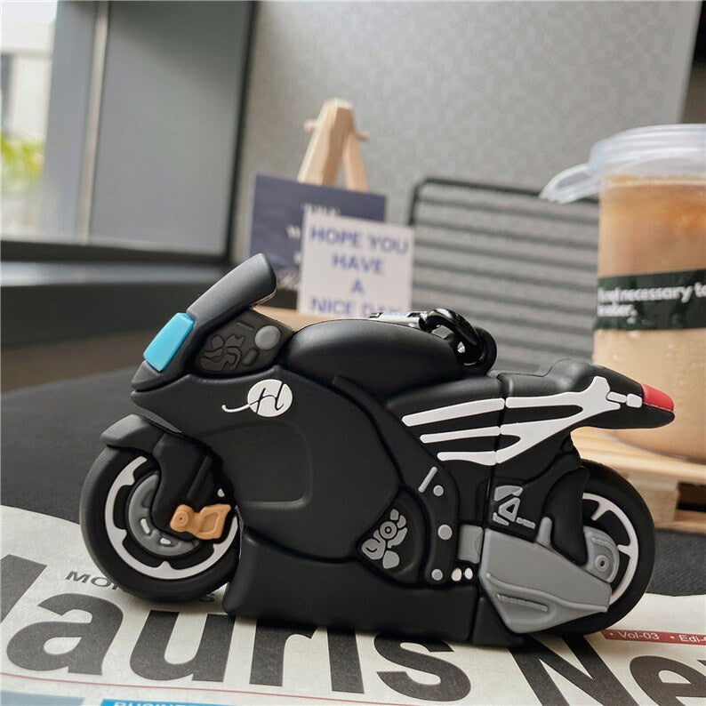 クールなバイク用ソフトシリコンAirpodケース