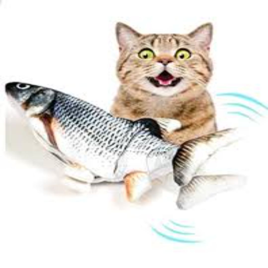 2024 Verbessertes interaktives Katzenspielzeug mit zappelndem Fisch