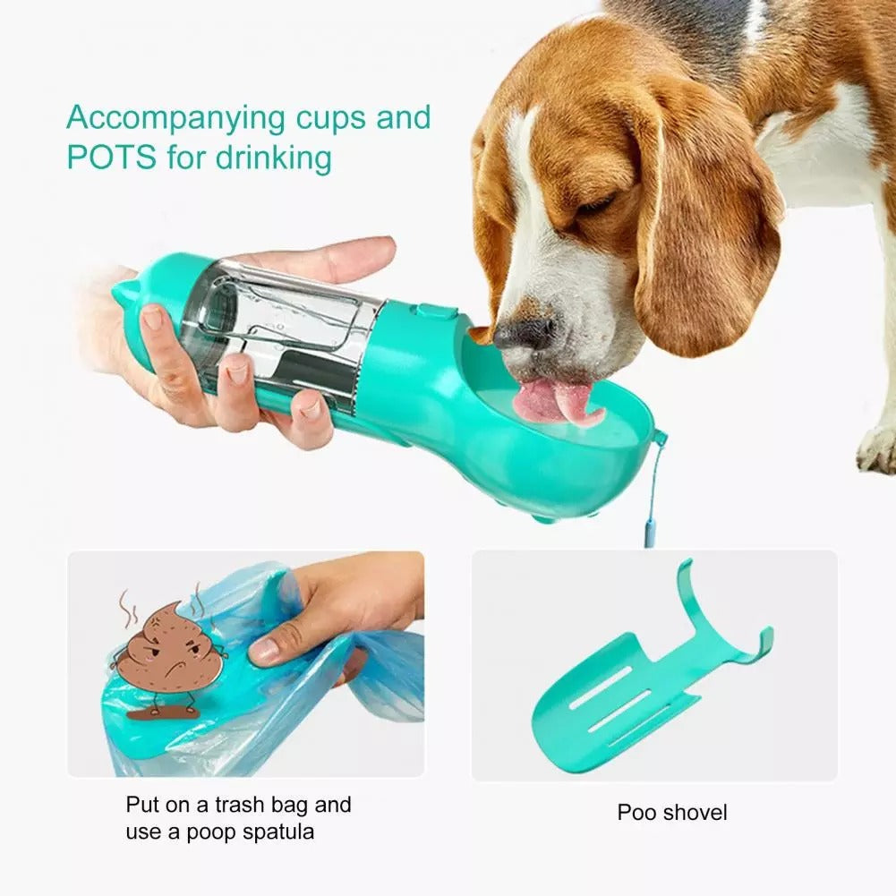 KOMMILIFE 5-In-1 Portable Dog Water Bottle
