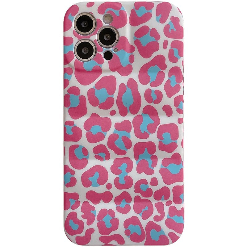 Pufferetui mit Leopardenmuster in Pink