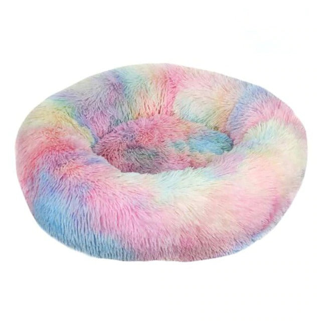 Barkermeow Rundes Plüsch-Donut-Katzen- und Hundebett