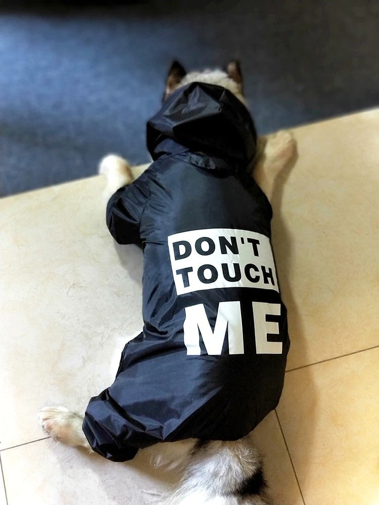 Hundepullover-Regenmantel (Don Touch me)
