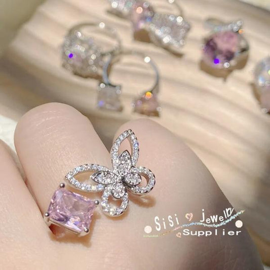 Rosa Schmetterling Zirkon Ring Zubehör