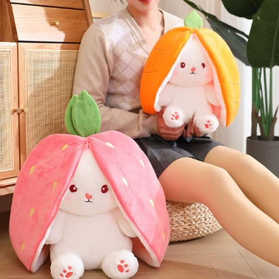 Strawberry Carrot Bunny Plush Toy – Soft Stuffed Animal Gift For Girls & Kids