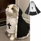 Funny Cat Nun Halloween Costume – Pet Cosplay Outfit for Cats & Dogs