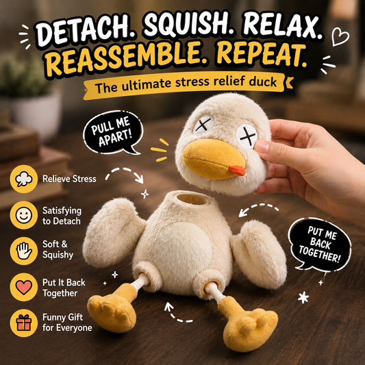 Detachable Duck Plush – Funny Stress Relief Plush & Halloween Desk Toy
