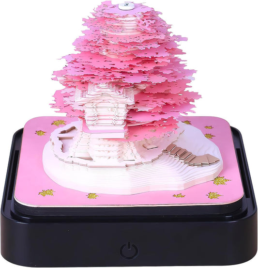 桜の木とキノコのカレンダーメモ 2024