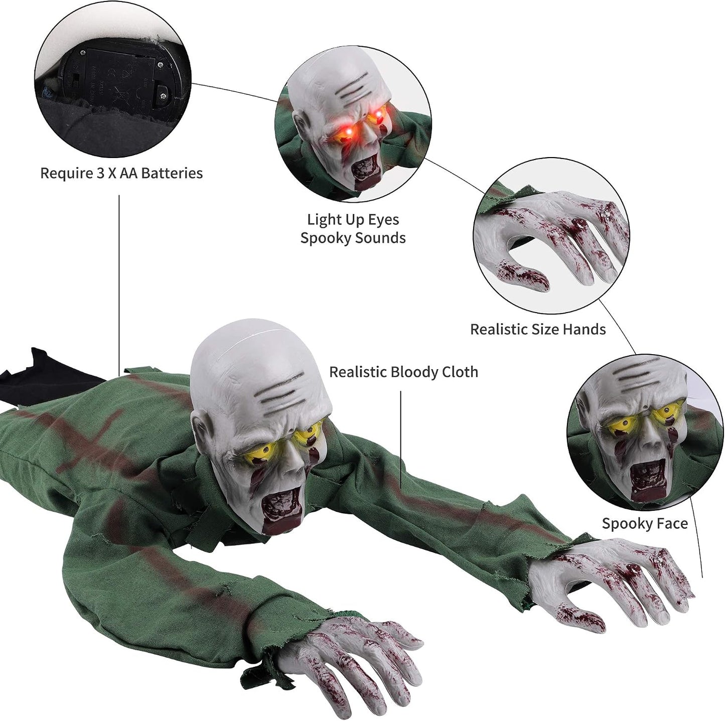 Crawling Zombie Halloween Decoration