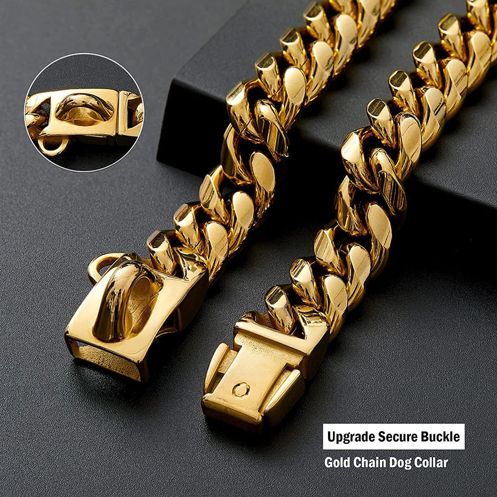 Cuban Link Gold Dog Chain