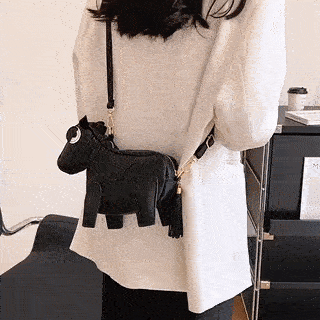 ポニーシェイプレディースハンドバッグ