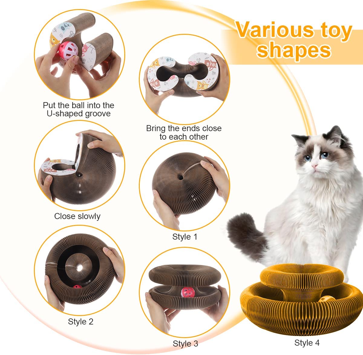 Magic Organ Cat Scratching Board - Griffoir Chats avec Boule de Jouet Magic Organ Cat Scratching Board - Griffoir Chats avec Boule de Jouet