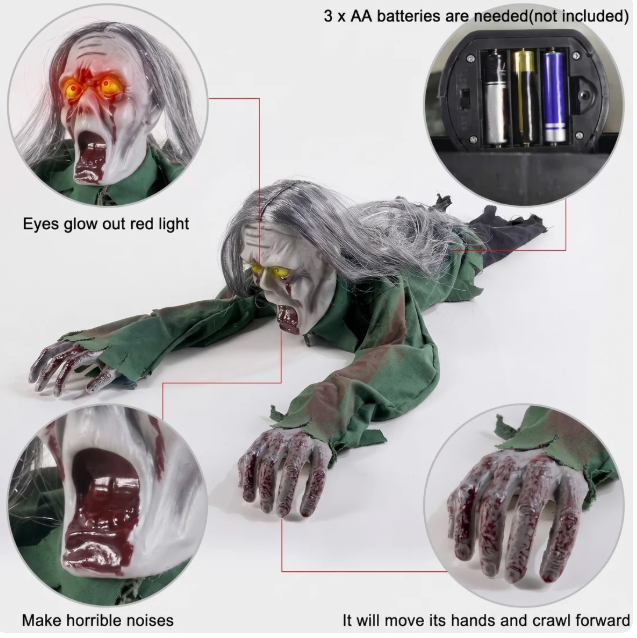 Crawling Zombie Halloween Decoration