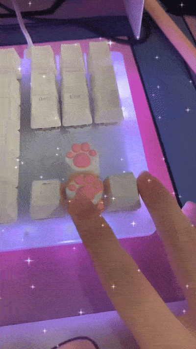 カスタム ゲーミング 猫の足跡とお尻のキーキャップ