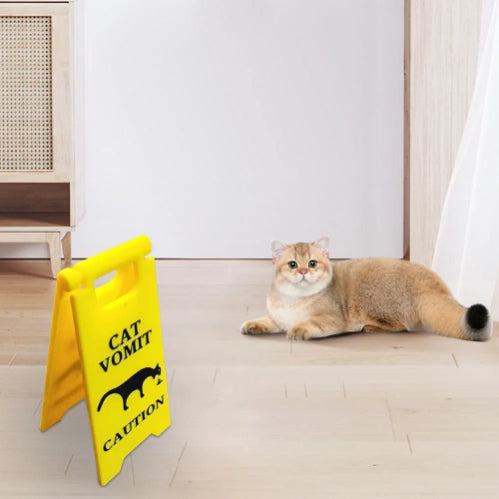 Funny Cat Dog Vomit Caution Sign