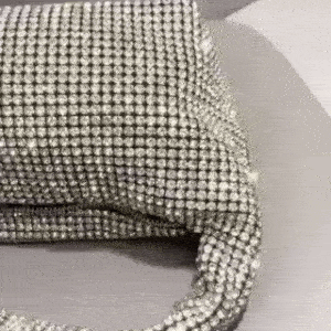 Damen Clutch mit Strass und geknotetem Griff