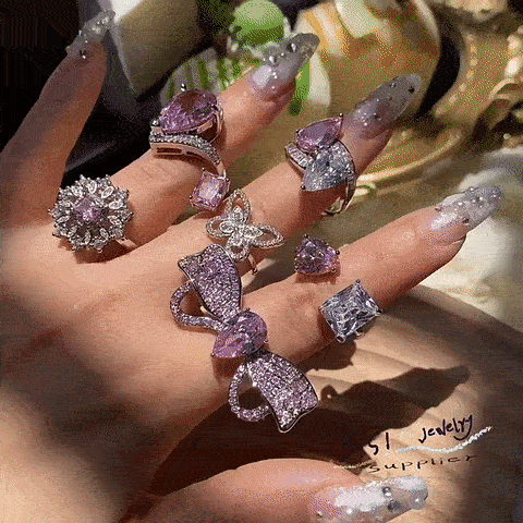 Rosa Schmetterling Zirkon Ring Zubehör