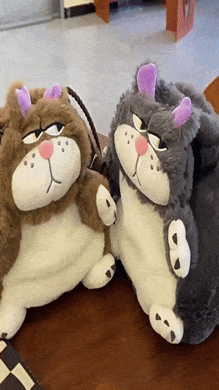 Luc_ifer 猫のぬいぐるみショルダークロスボディバッグ