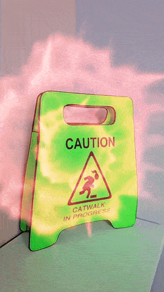 Neuartige Tragetasche mit Warnschild