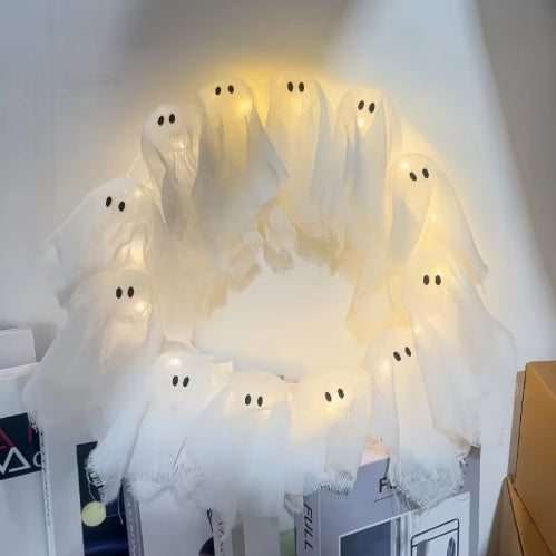 Halloween Ghost Wreath Ring Light