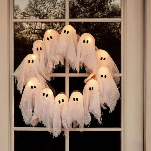 Halloween Ghost Wreath Ring Light