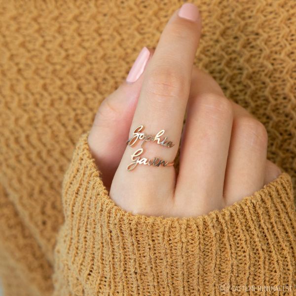 Personalized Double Name Ring