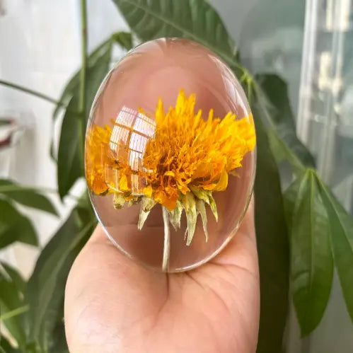 Ewige Sonnenblumenblüten Kristallkugel 