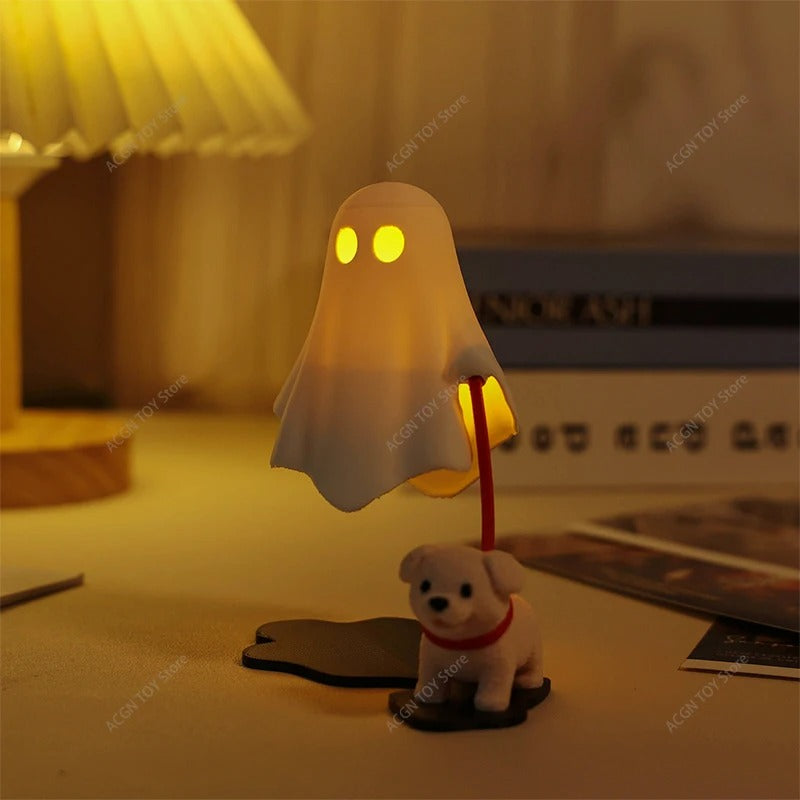 Halloween Ghost Walking Dog & Bonfire Ghost Nightlight