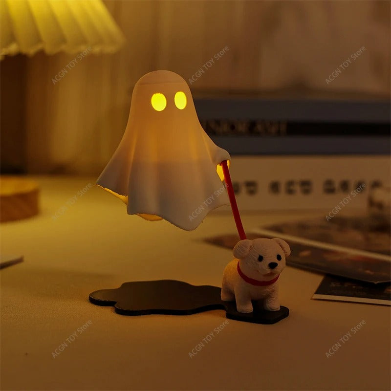 Halloween Ghost Walking Dog & Bonfire Ghost Nightlight