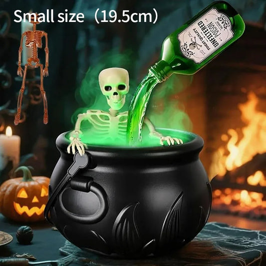 Halloween Floating Potion Bottle Cauldron with LED Fog Mist Maker