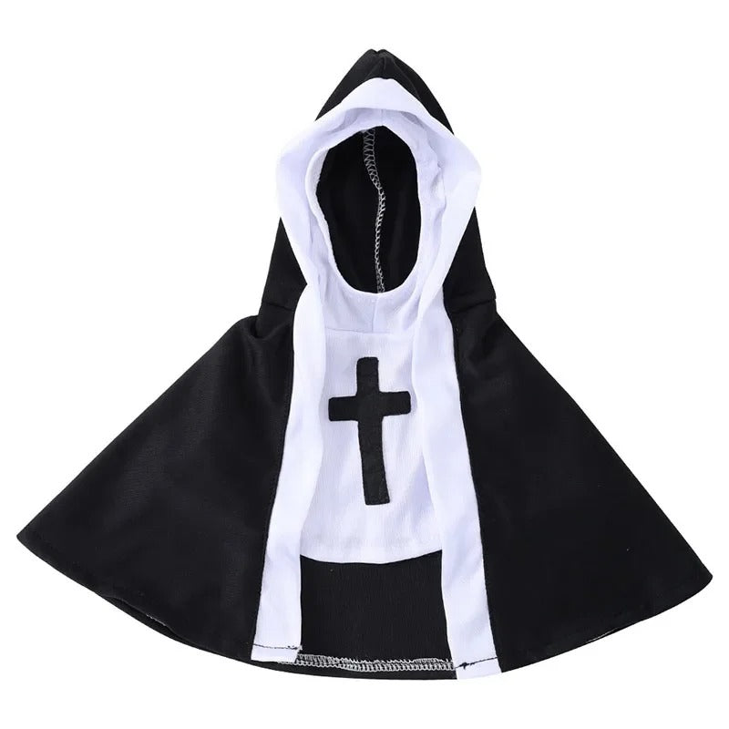 Funny Cat Nun Halloween Costume – Pet Cosplay Outfit for Cats & Dogs